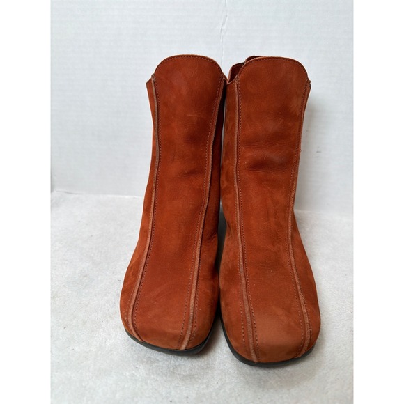 RARE Arche AREUH Nubuck Leather Ankle Boots Burnt Orange Zip Closure Size 39 - Picture 4 of 13